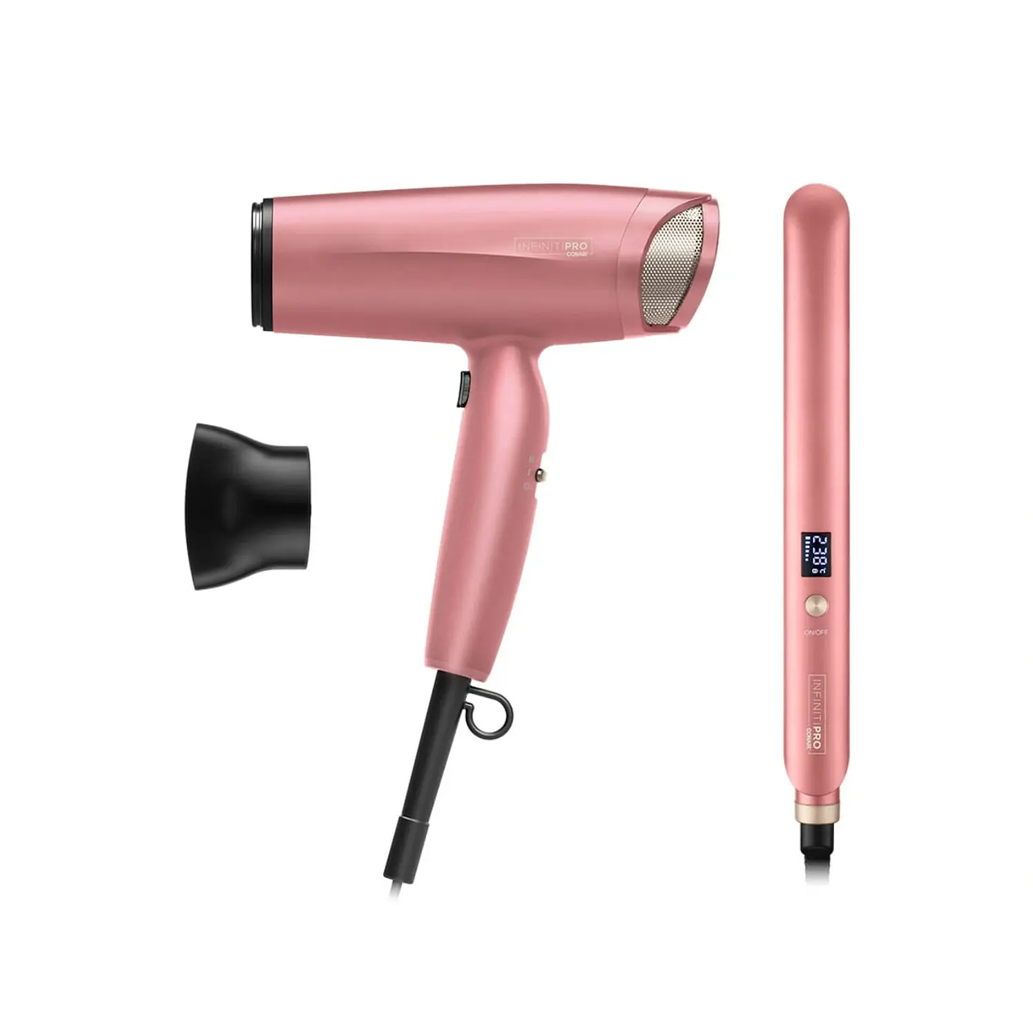 Combo Conair Secador Más Alisadora Radiance Boost Rosado