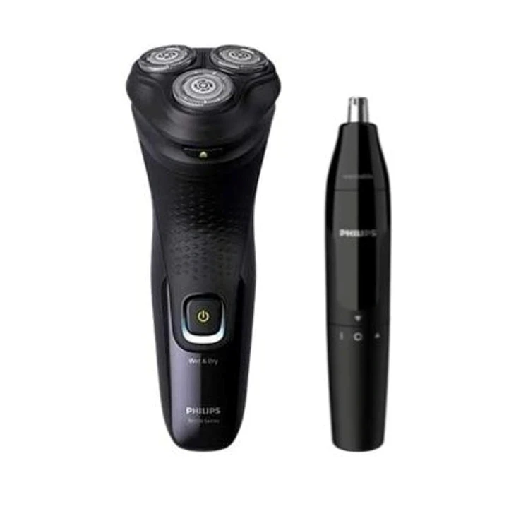 Combo Philips Afeitadora Eléctrica Uso Nariz Orejas Negro
