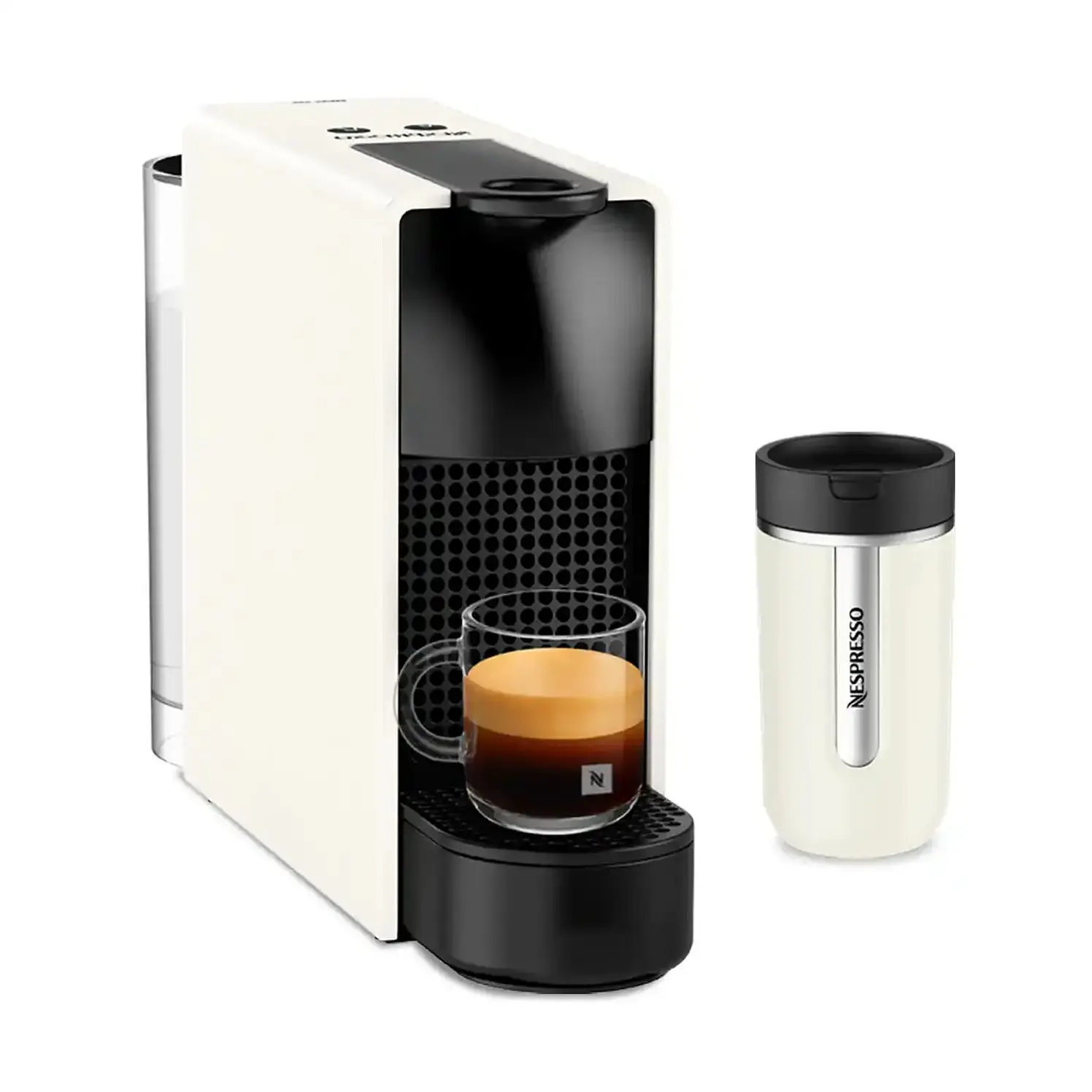 Cafetera Nespresso Essenza Mini Blanca Con Travel Mug