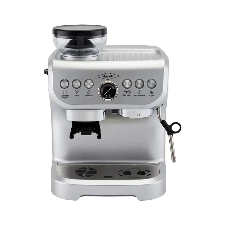 Cafetera Haceb Expreso Con Molino Integrado Gris
