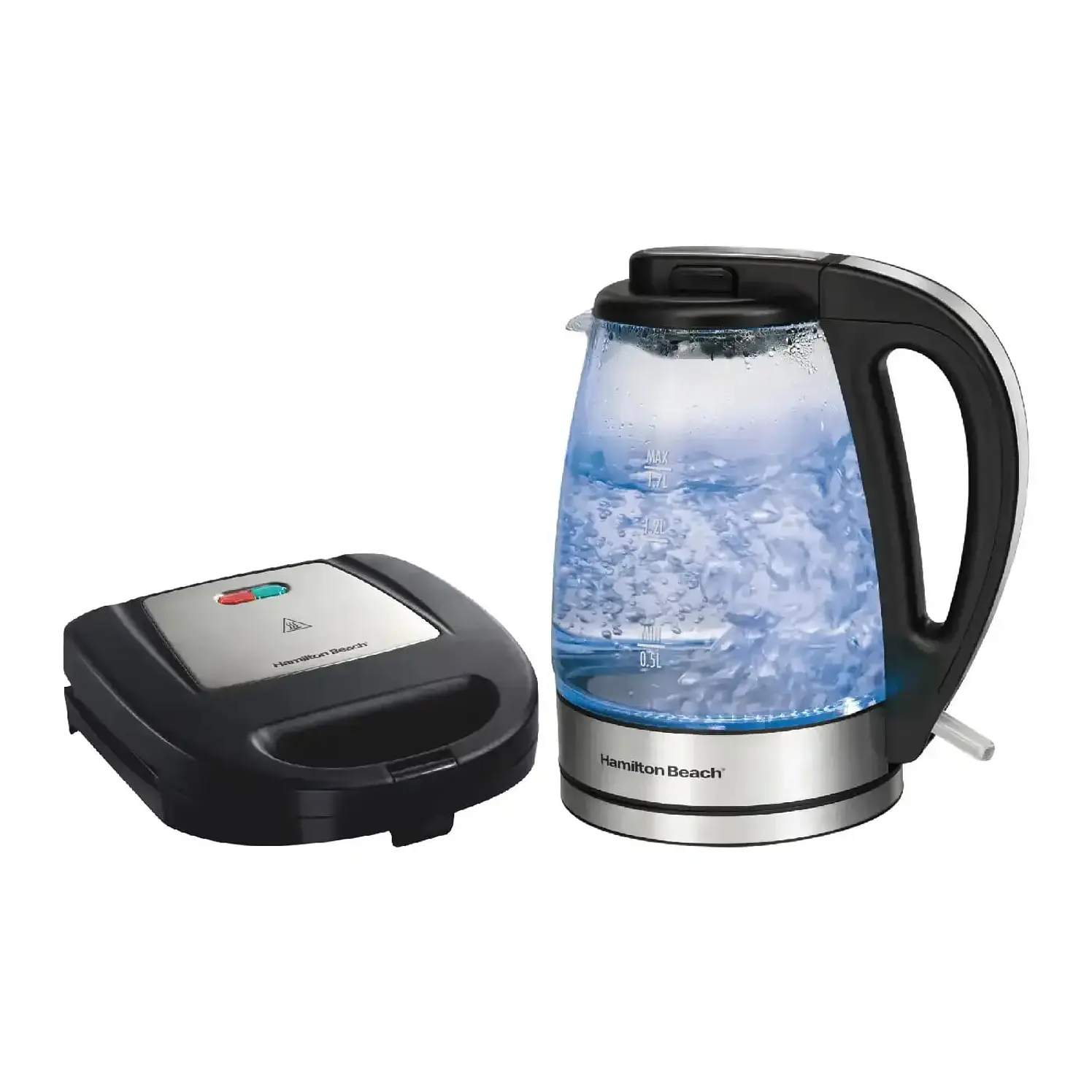 Combo Hamilton Beach Hervidora Agua 1,7 L 2 Puestos Negra
