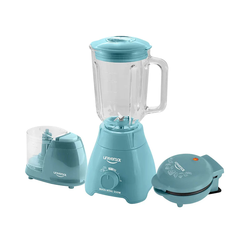 Combo Universal Licuadora Más Mini Picatodo Verde Aqua