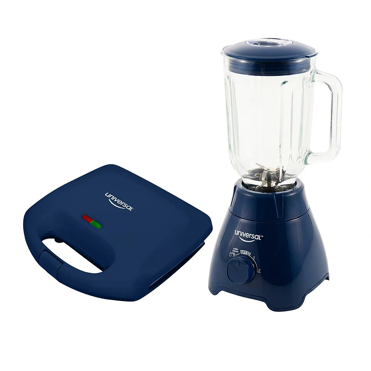 Combo Universal Licuadora Más Sanduchera Azul Navy