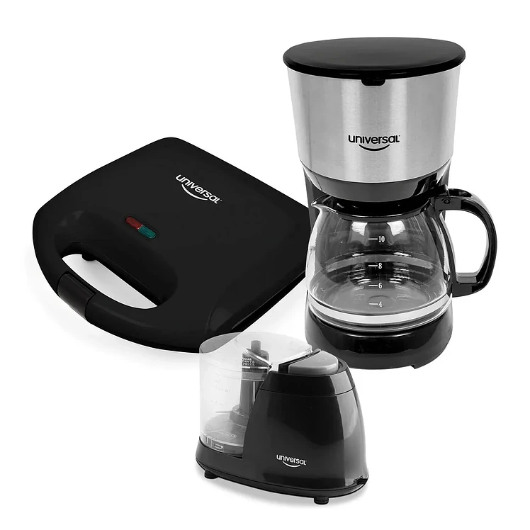 Combo Universal Mini Picatodo Más 2 Cafetera 10 Tazas Negro