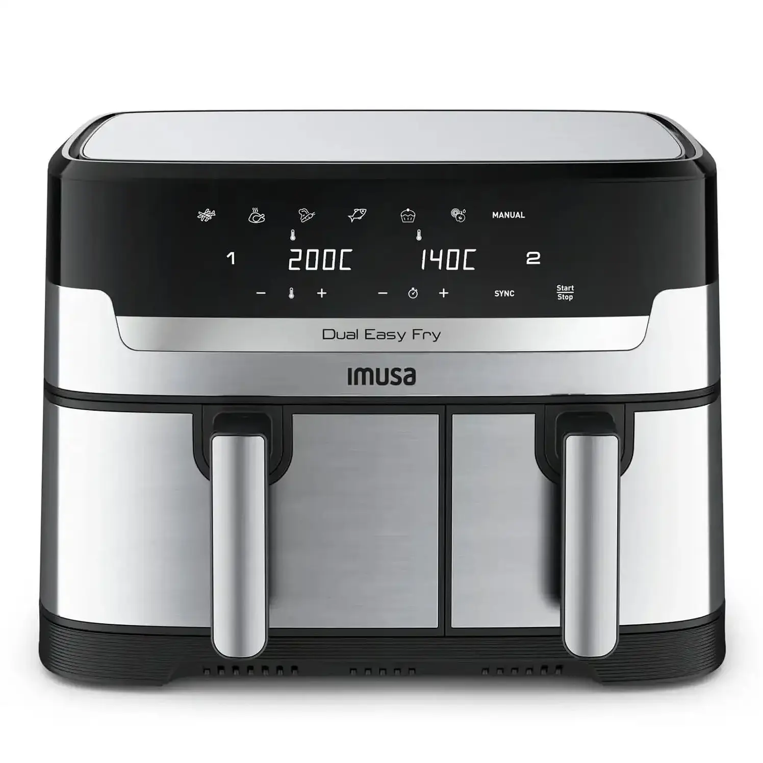 Freidora De Aire Imusa Dual 8,3 L Doble Canasta Plateado