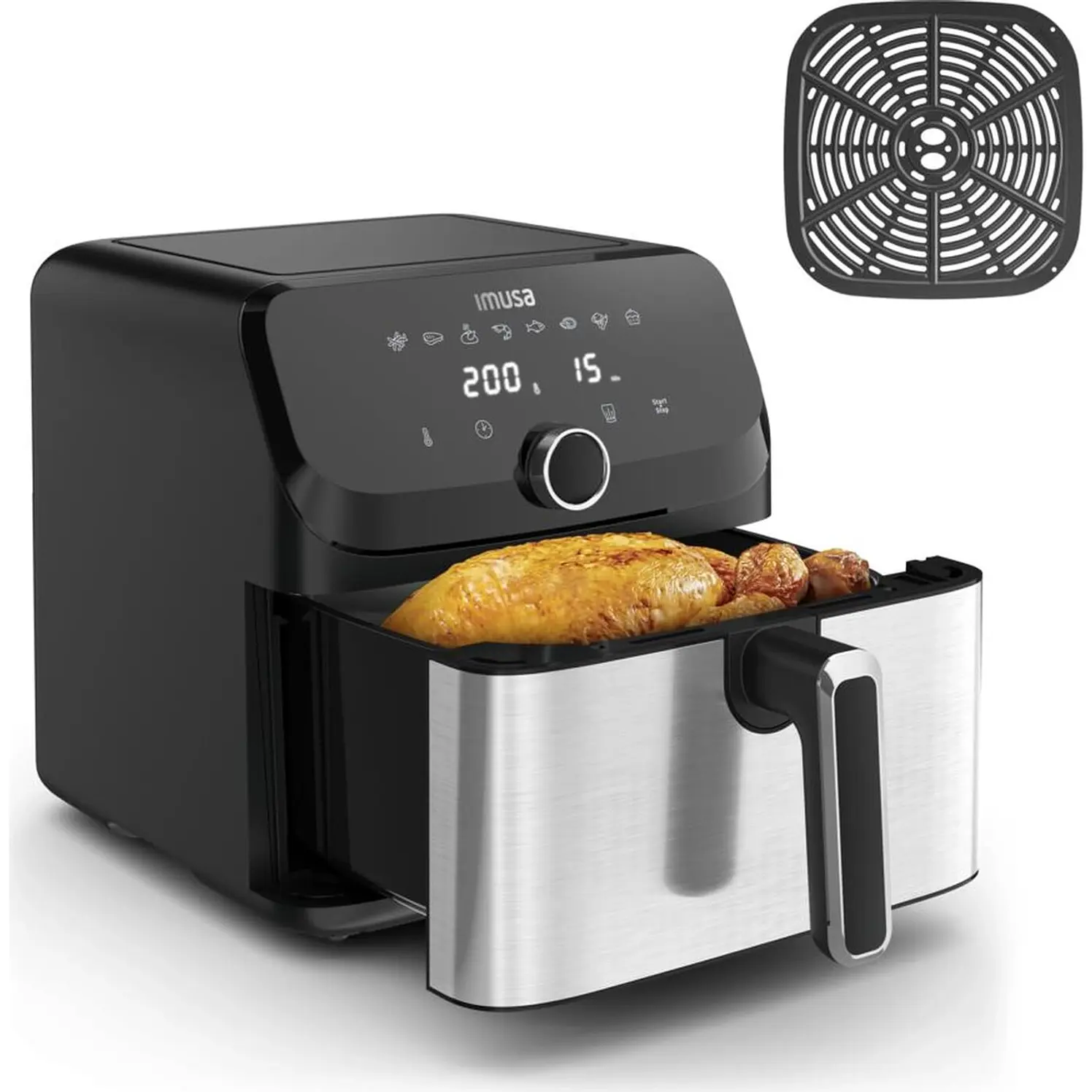 Freidora De Aire Imusa Easy Fry Mega 7,5 L Digital Negra