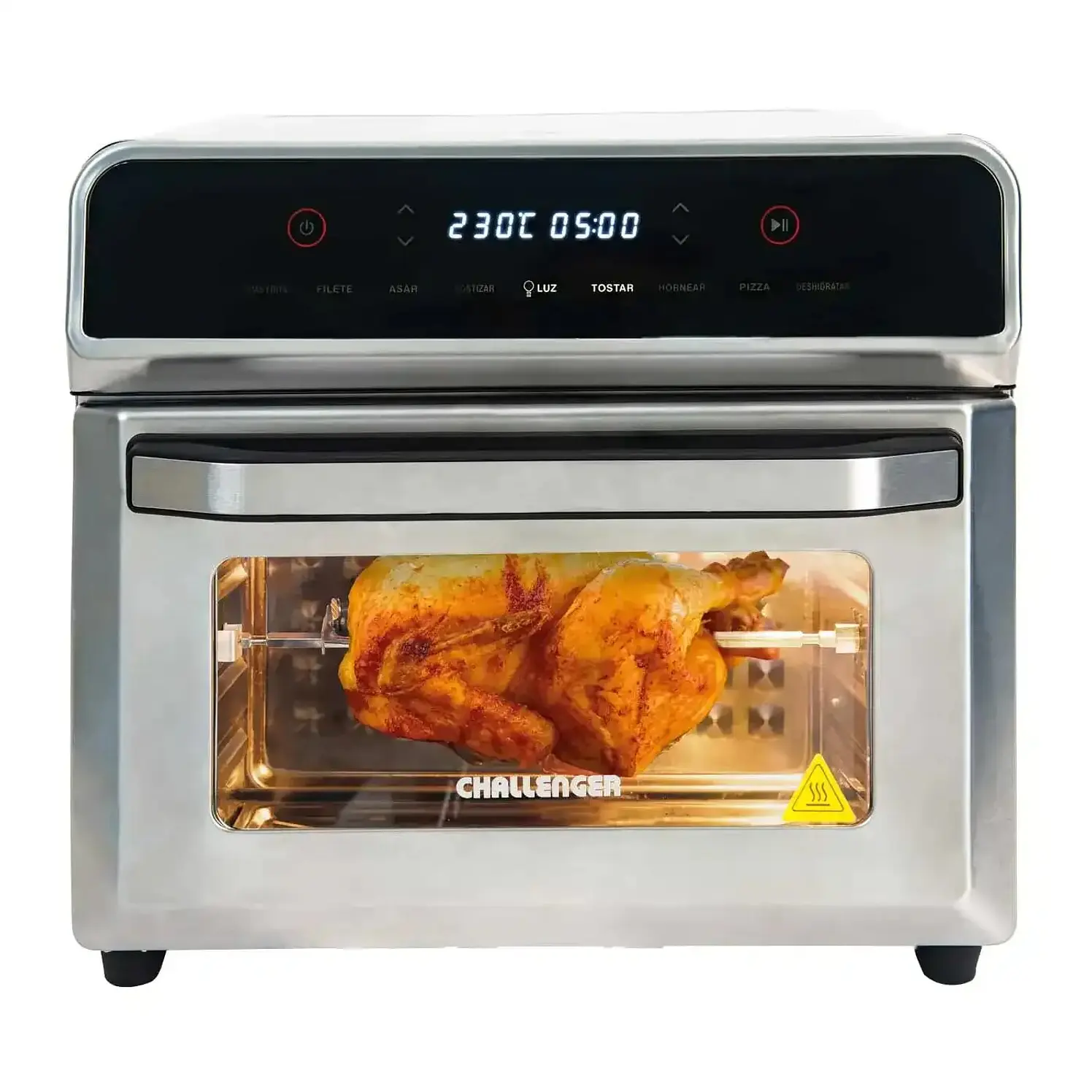 Horno Tostador Challenger 23 L Con Freidora De Aire Plateado