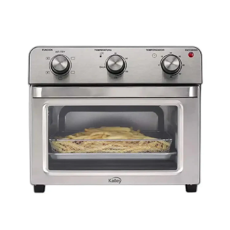 Horno Tostador Kalley 20 L Con Freidora De Aire Plateado