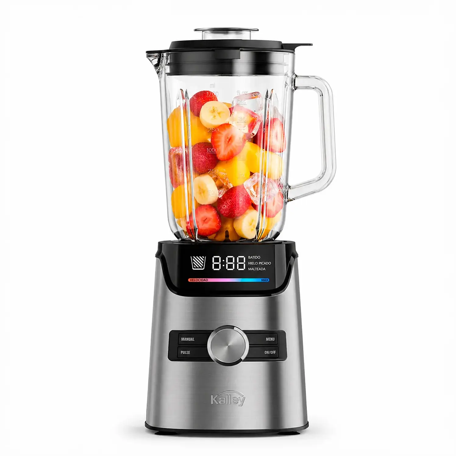 Licuadora Kalley Digital 1.7 L Plateado