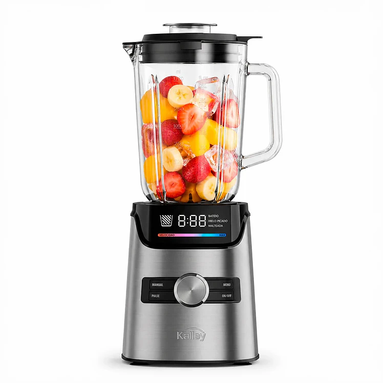 Licuadora Kalley Digital 1.7 L Plateado