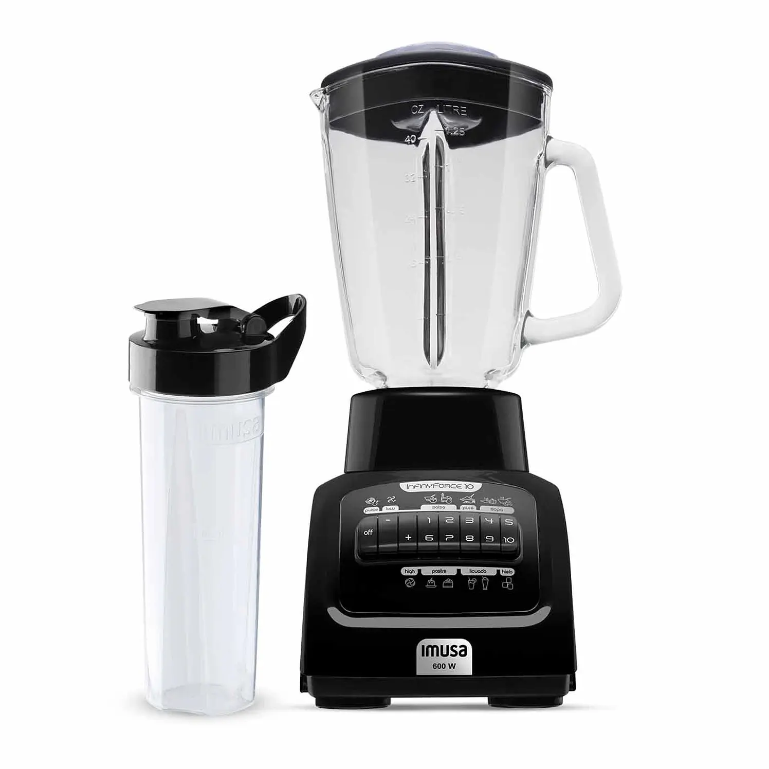 Licuadora Imusa 2 En 1 Infiny Force&Go Negro