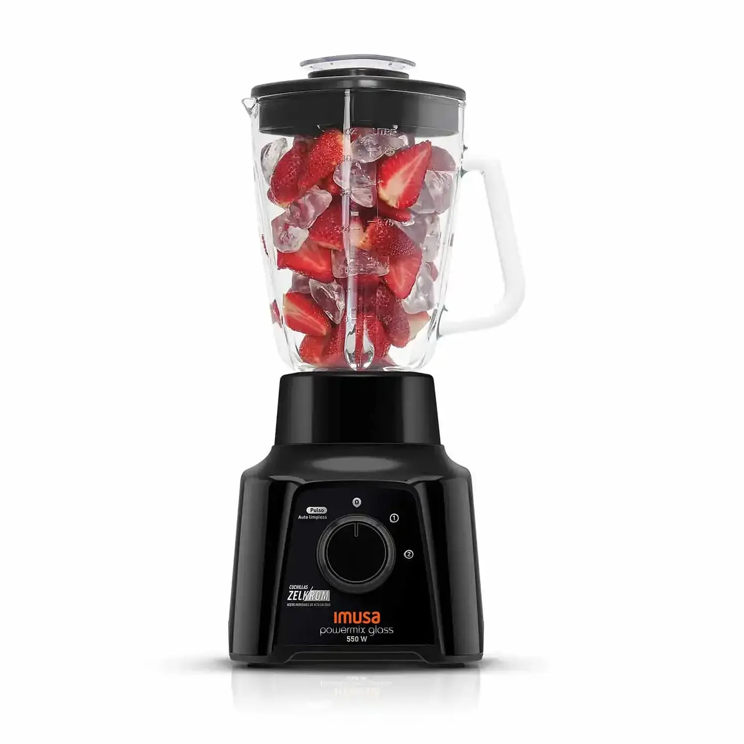 Licuadora Imusa Powermix Glass 2 Velocidades Negra 550 Watts