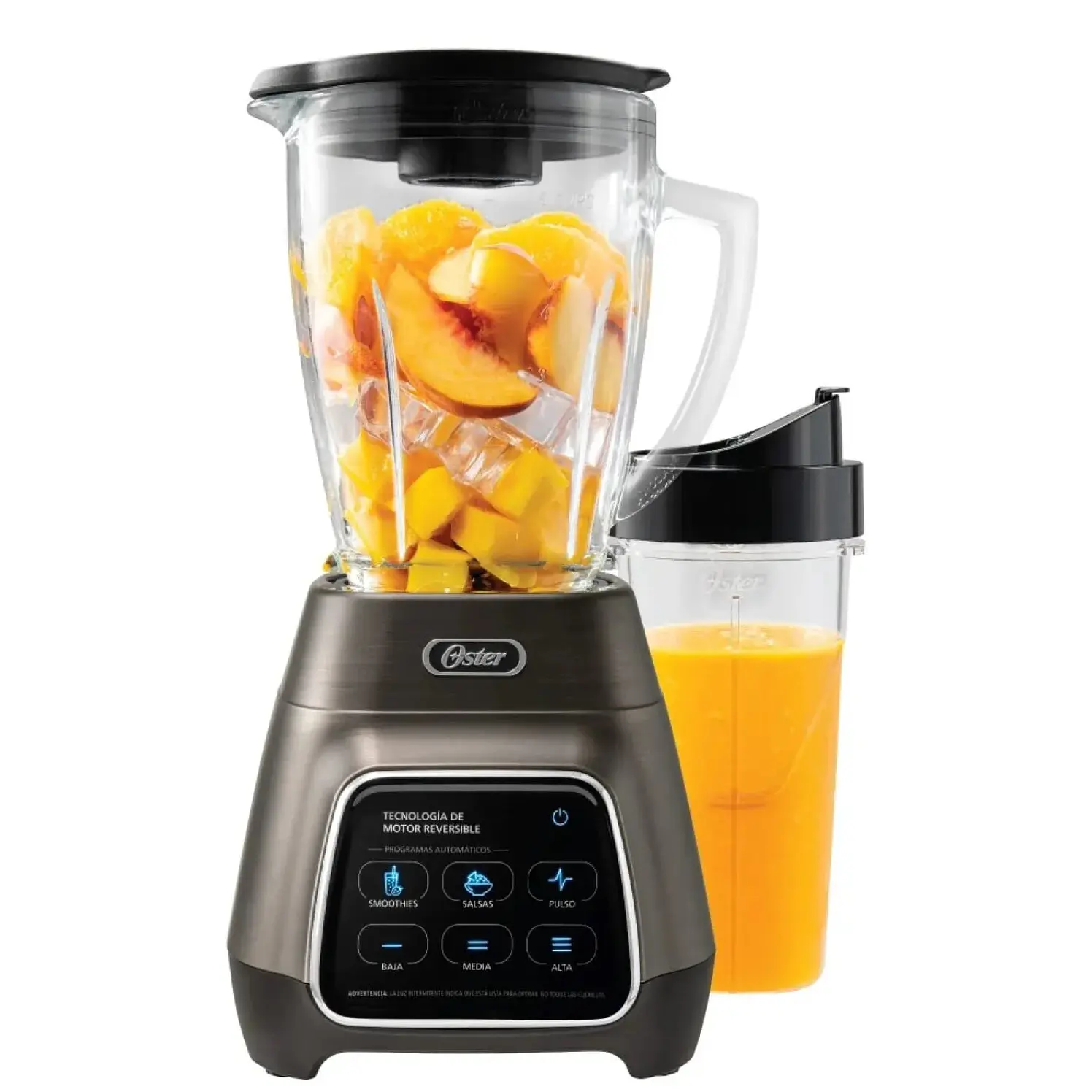 Licuadora Oster Touch Screen Reversible 1000W Blend&Go Negra