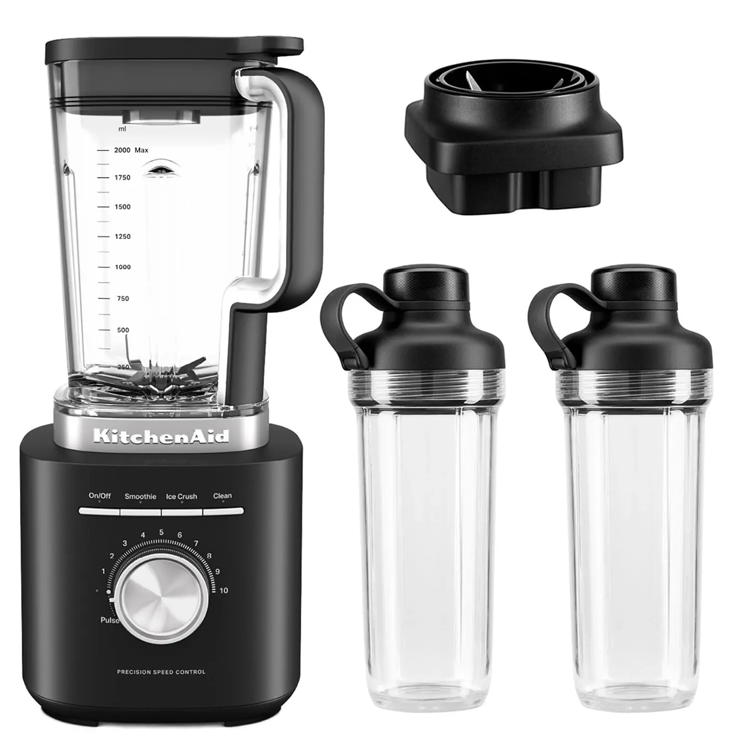 Licuadora Pure Power 2 L Más 2 Vasos Personales Negro Mate