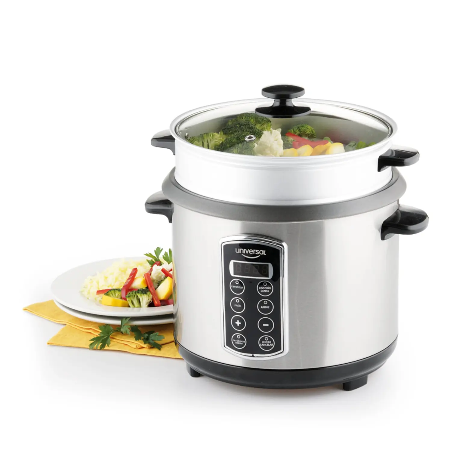 Olla Universal Arrocera 12 Tazas Multicook Plateado