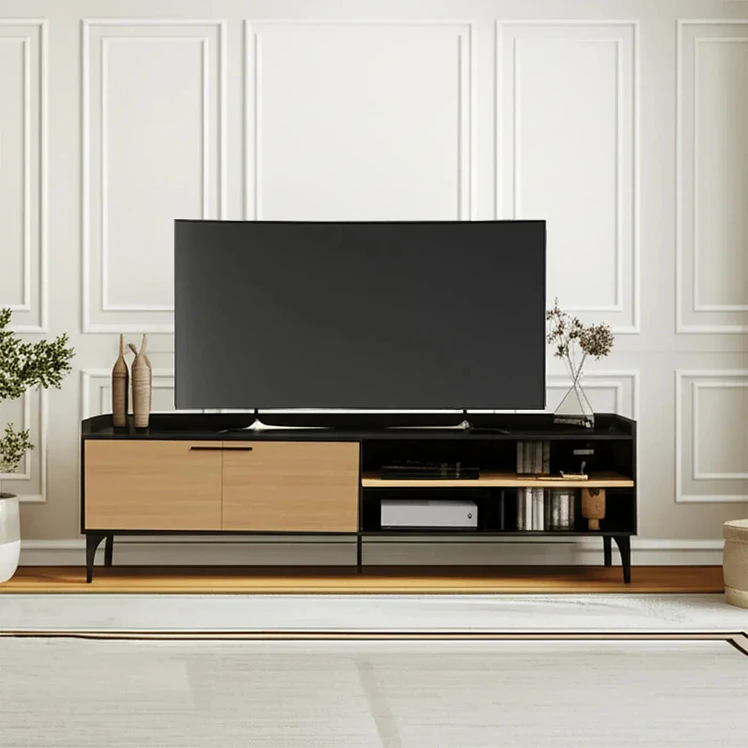 Mesa Para TV 77 Dko Design Style Negro Madera