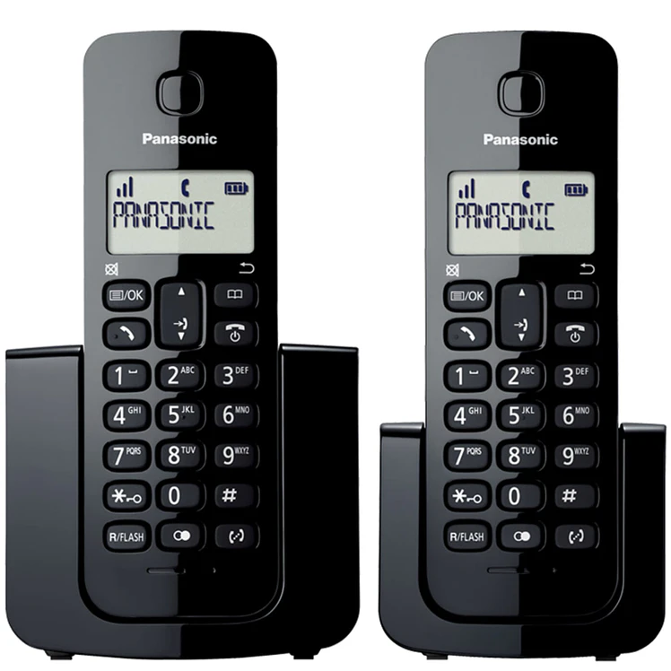 Teléfono Panasonic Inalámbrico Dect Id 2X1 Negro