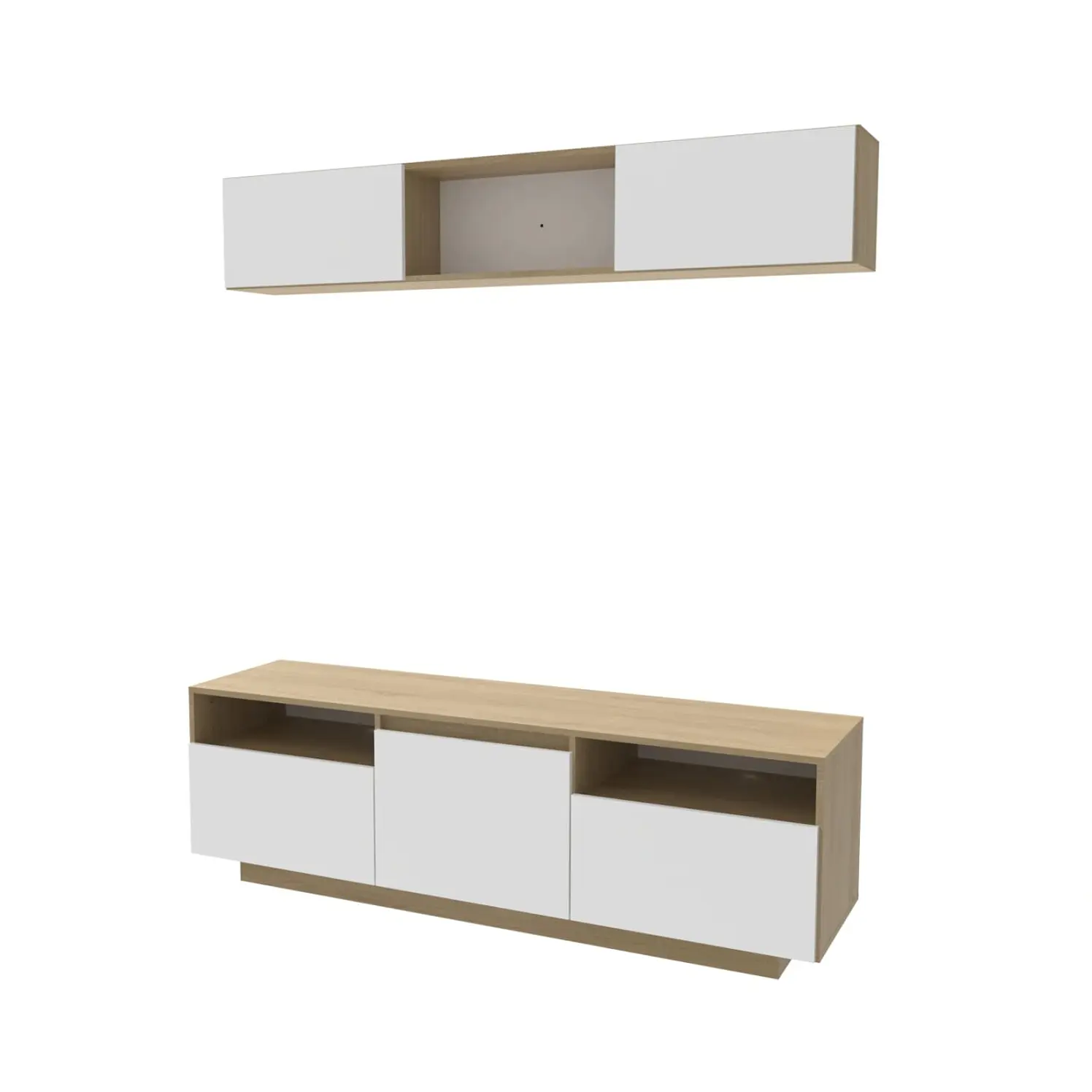 Mesa Para TV De 70 Moduofi Dan Flotante Dúo Germany Blanco