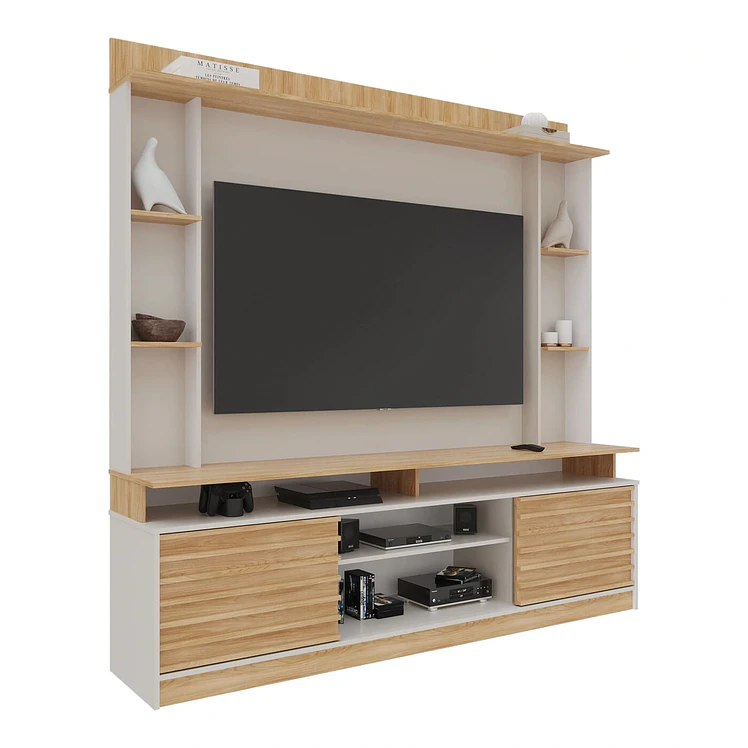 Centro Maderkit De Entretenimiento Akros Para TV De 65