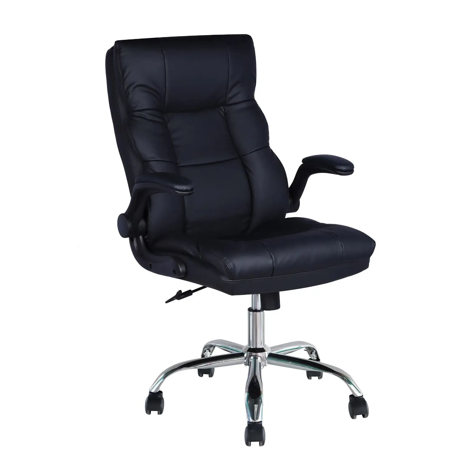 Silla Oficina Tukasa 6678 Negra Brazos Abatibles Ecocuero
