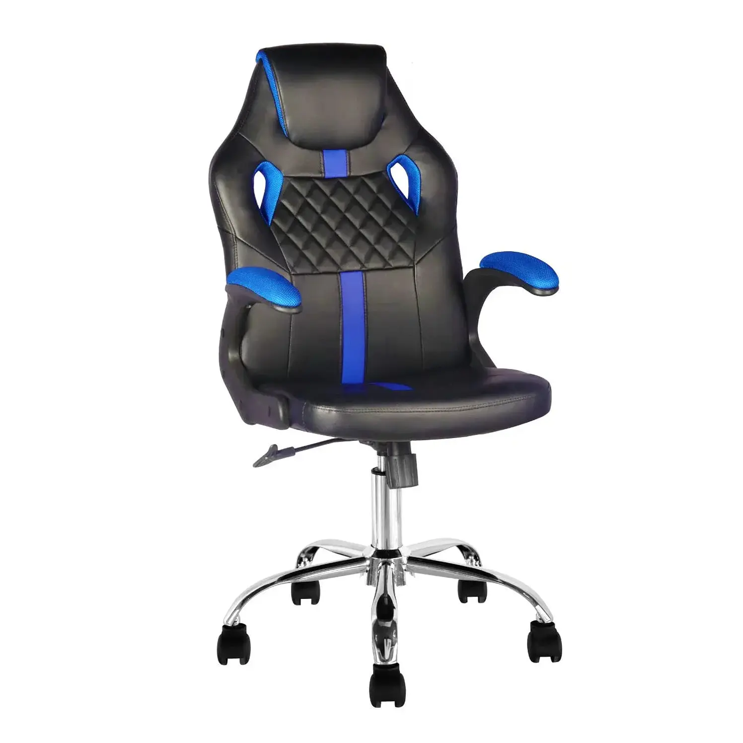 Silla Gamer Tukasa 5638 Negro Azul En Ecocuero