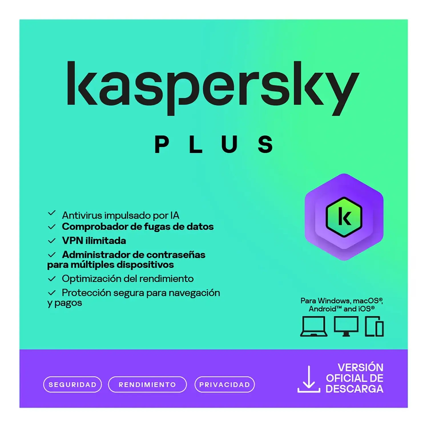 Pin Antivirus Kaspersky Plus 1 Dispositivo 1 Año