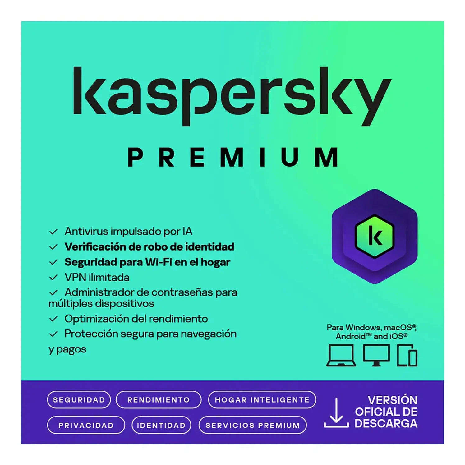 Pin Antivirus Kaspersky Premium 1 Dispositivo 1 Año