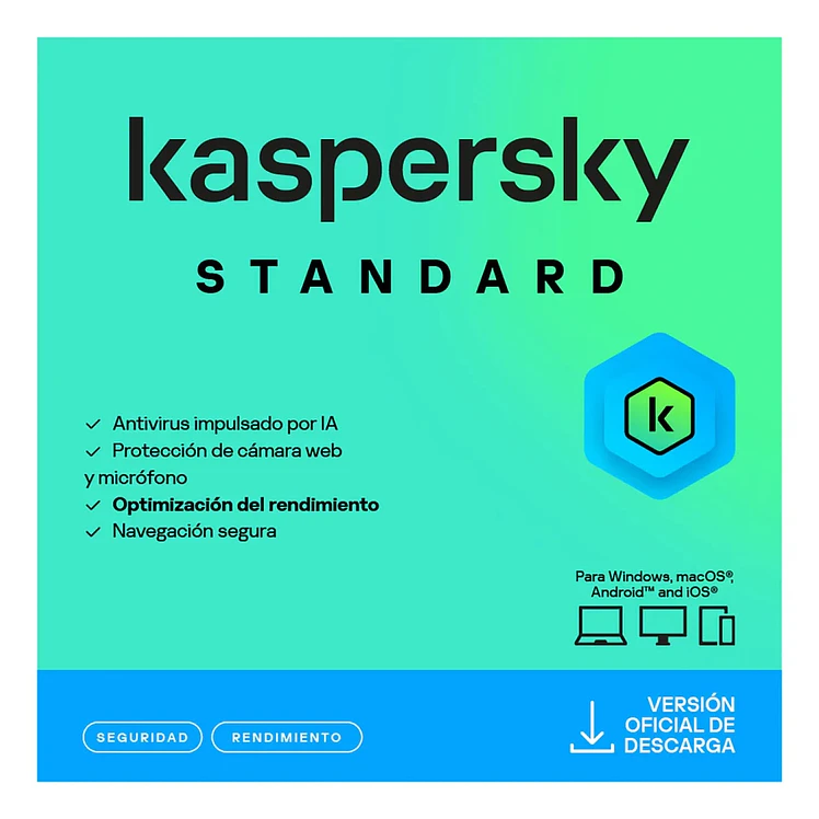 Pin Antivirus Kaspersky Standard 1 Dispositivo 1 Año