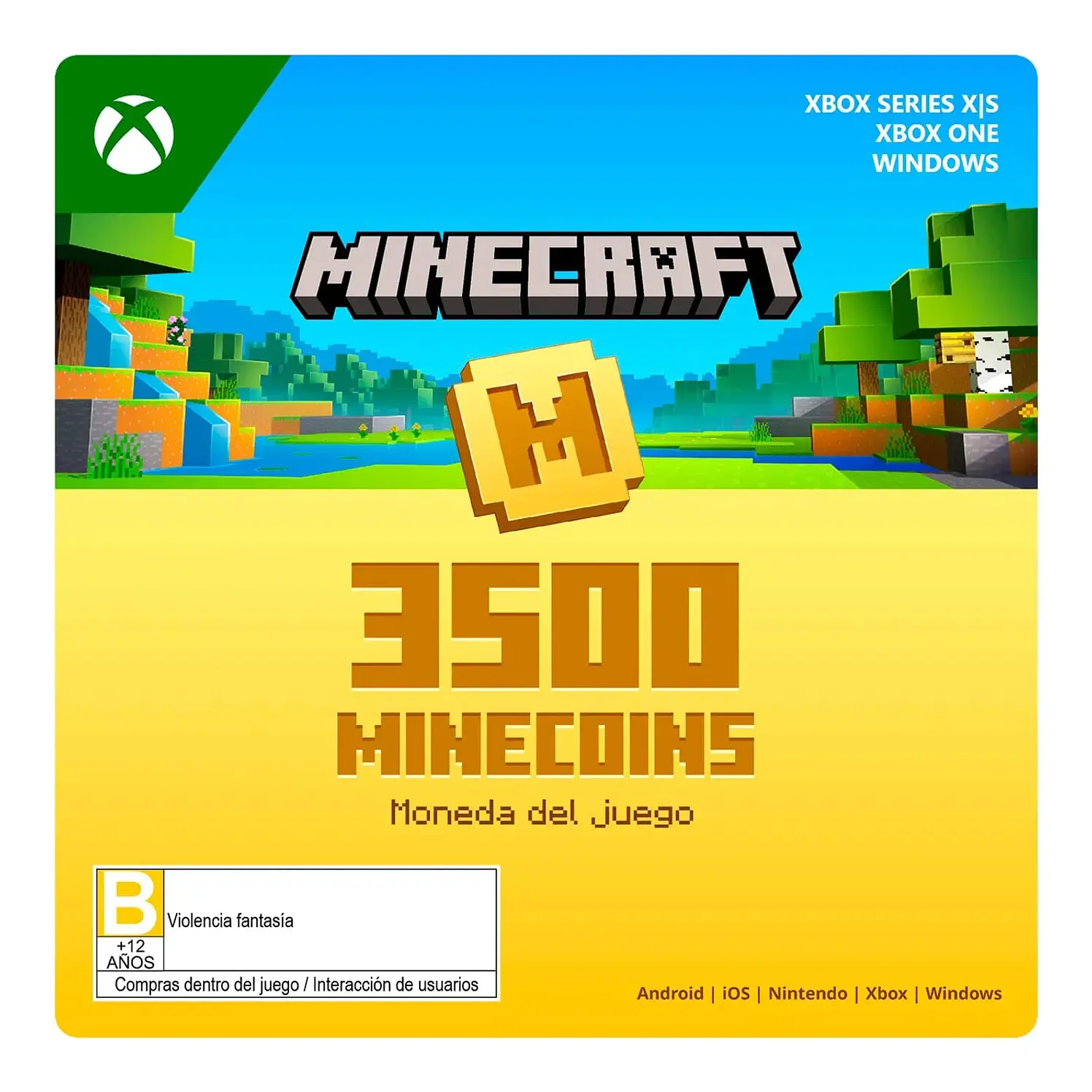 Pin Virtual Xbox Minecraft Minecoins 3500