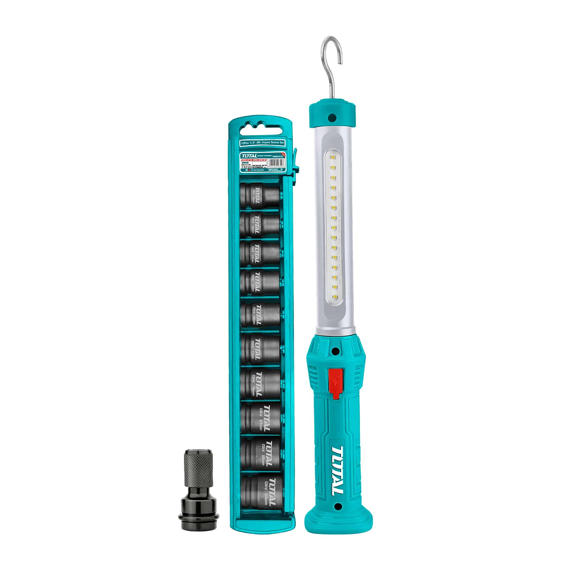 KIT LLAVE DE IMPACTO + LÁMPARA 20V CON DADOS Y PUNTAS – TOTAL (TOSLI23048) 4