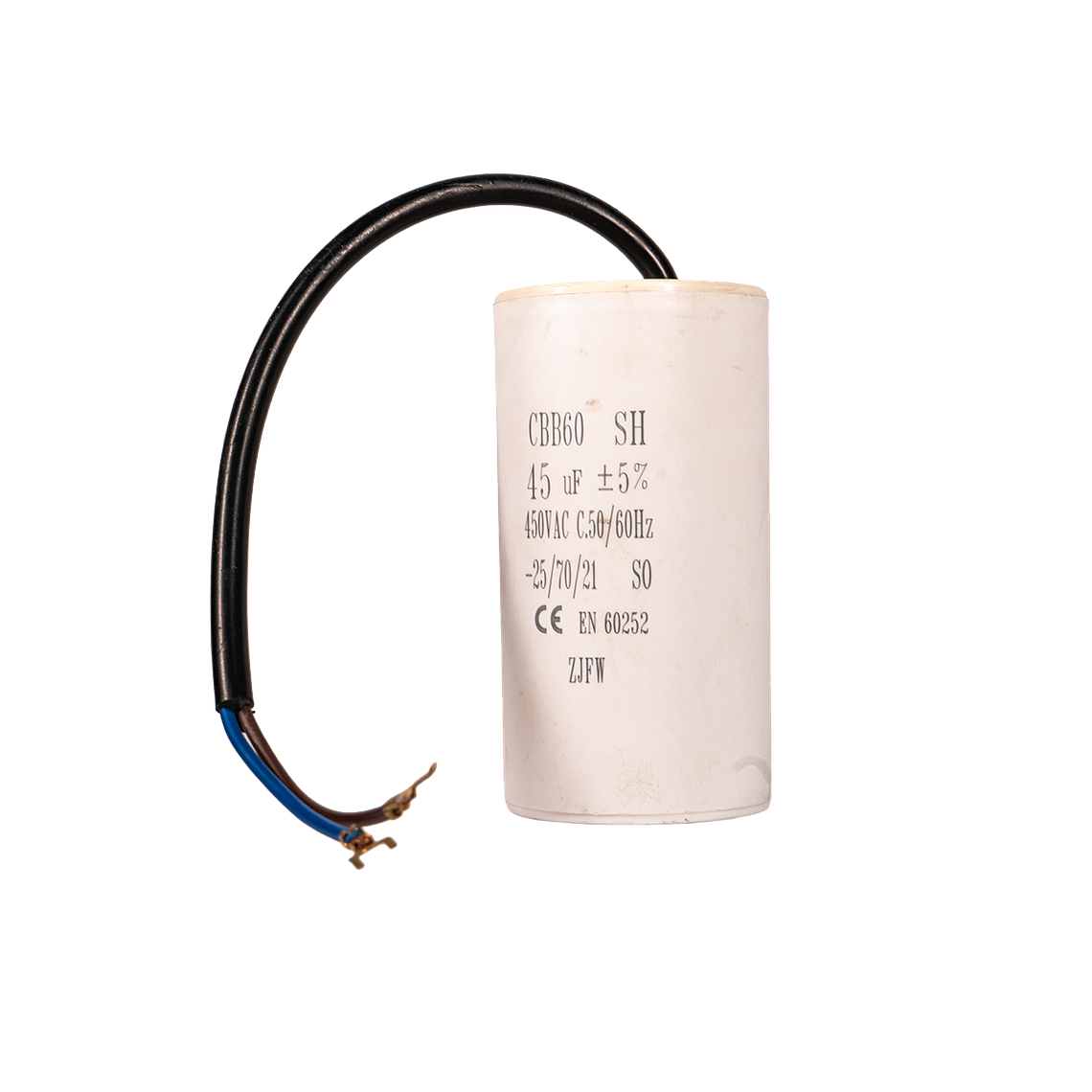 CONDENSADOR DE CARRERA 45 uF CON CABLE (MOTOR 3 HP) - PVL 1