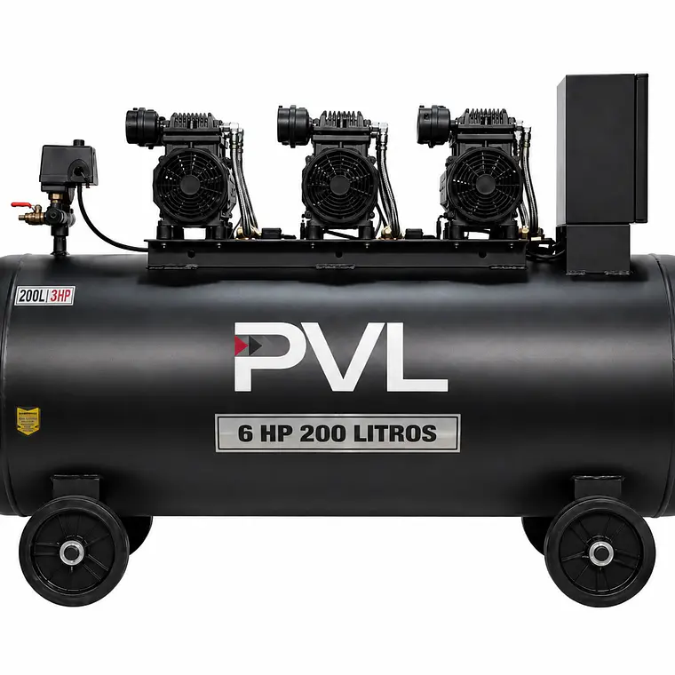 COMPRESOR SIN ACEITE 6 HP 200 LITROS - PVL 1