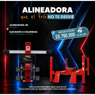 PROMOCIÓN ALINEADORA + ELEVADOR 4 COLUMNAS