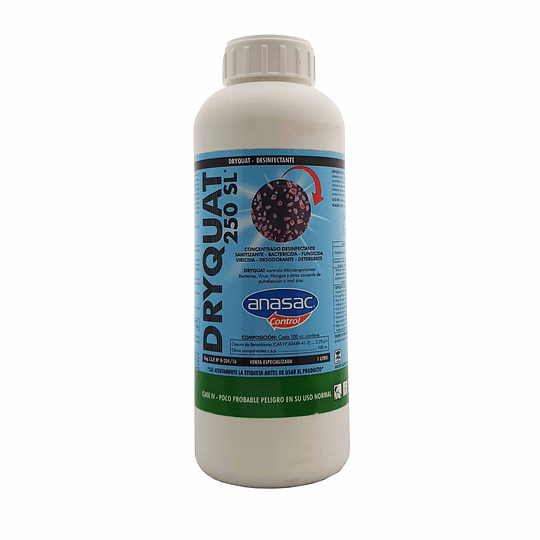 Amonio Cuaternario Dryquat 250 SL concentrado 1 litro