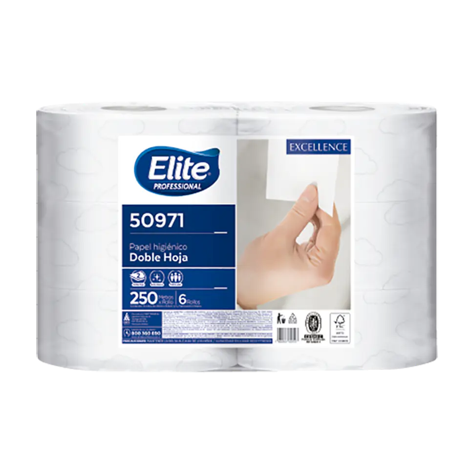 Papel higiénico 250 m doble hoja (6 rollos) 1