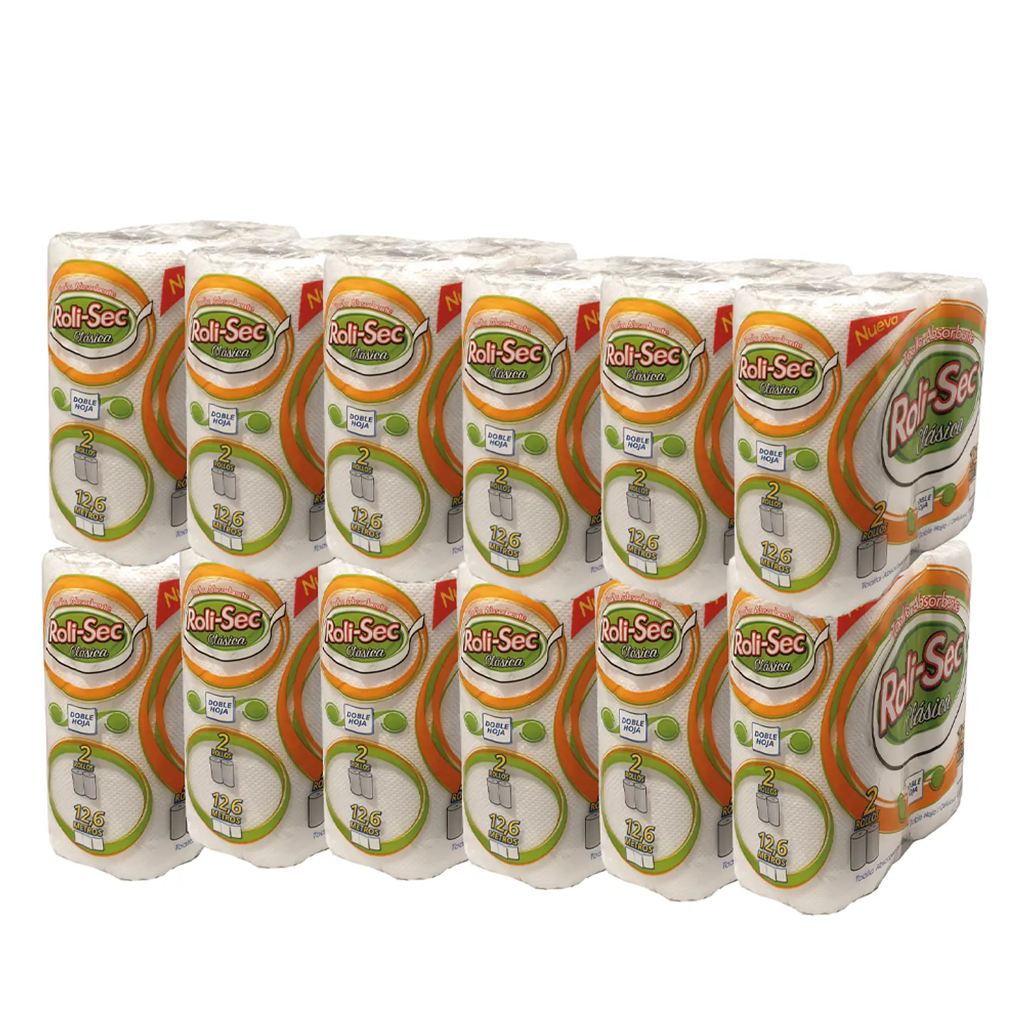 Bolsón toalla de papel 12.6 m doble hoja (24 rollos) 1