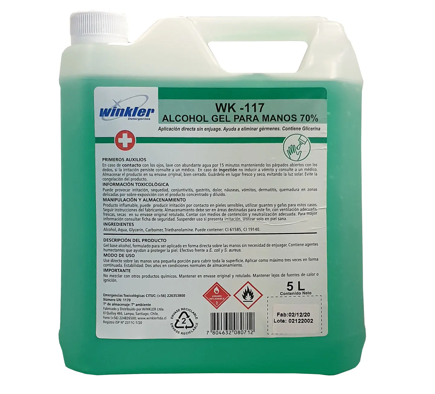 Alcohol gel 5 L 1