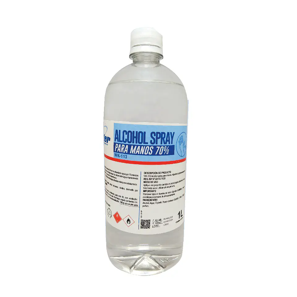 Alcohol desnaturalizado para manos 70% 1L 1