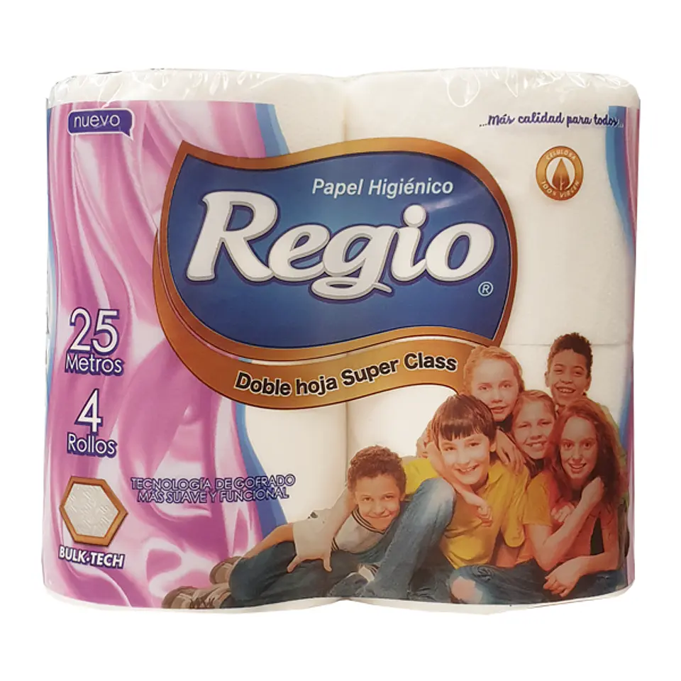 Papel higiénico 25 m doble hoja (4 rollos)  1