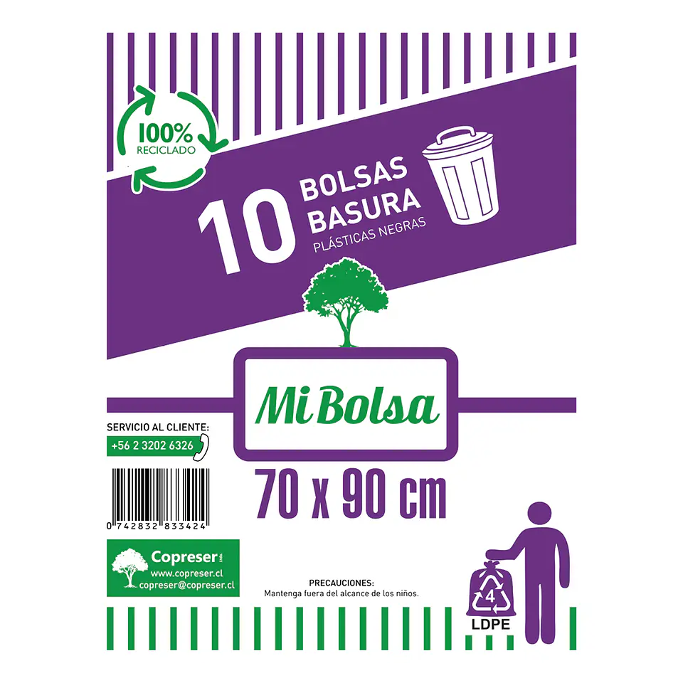 Bolsas de basura 70 x 90 cm (10 unidades) 1