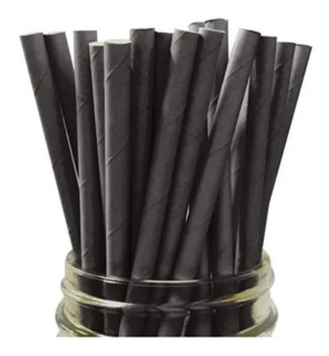 Bombillas de papel negras 50 unidades