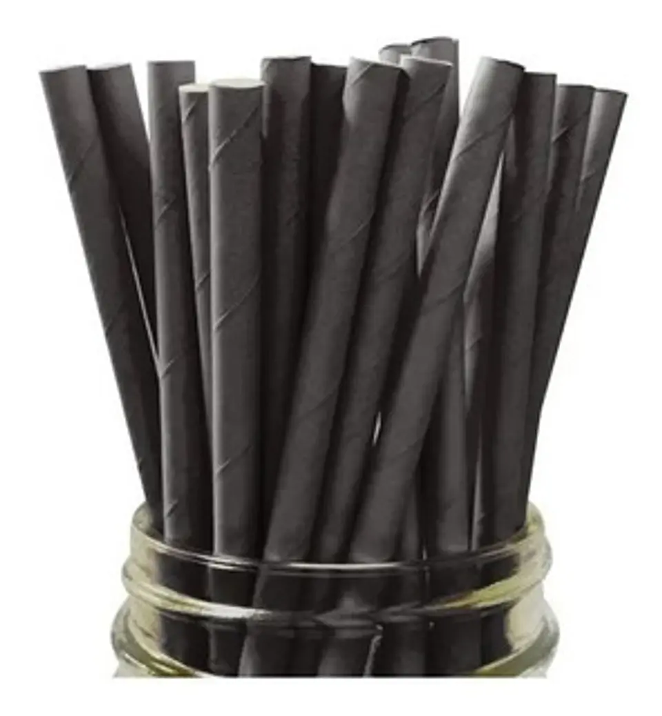 Bombillas de papel negras 50 unidades 1