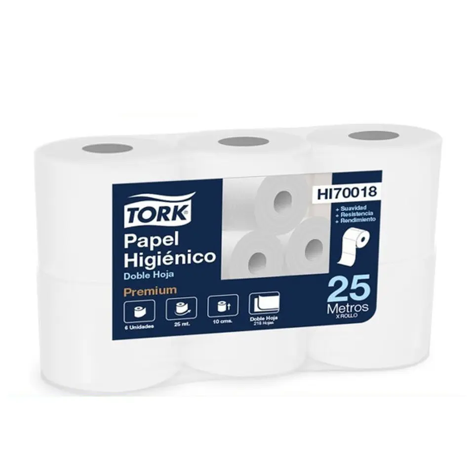 Papel higiénico 25 m doble hoja (6 rollos) 1