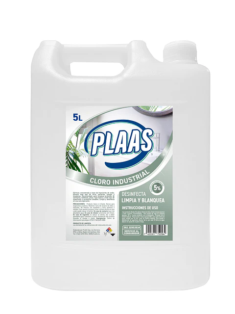 Cloro industrial 5% 5 L