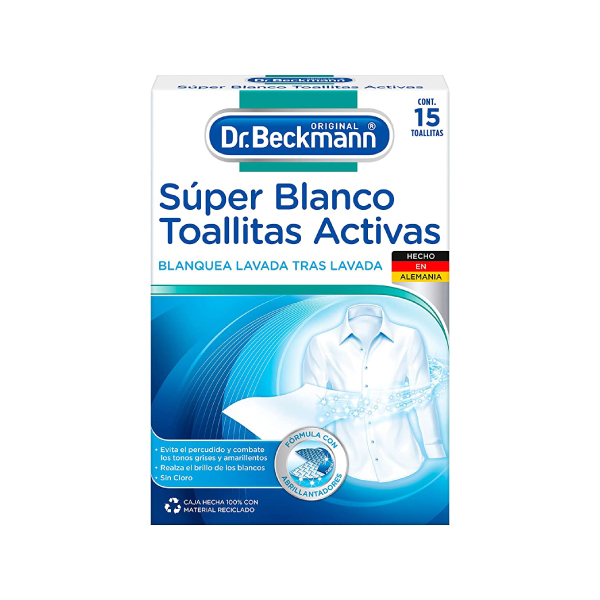 Blanqueador de ropa Súper Blanco toallitas (15 unidades)