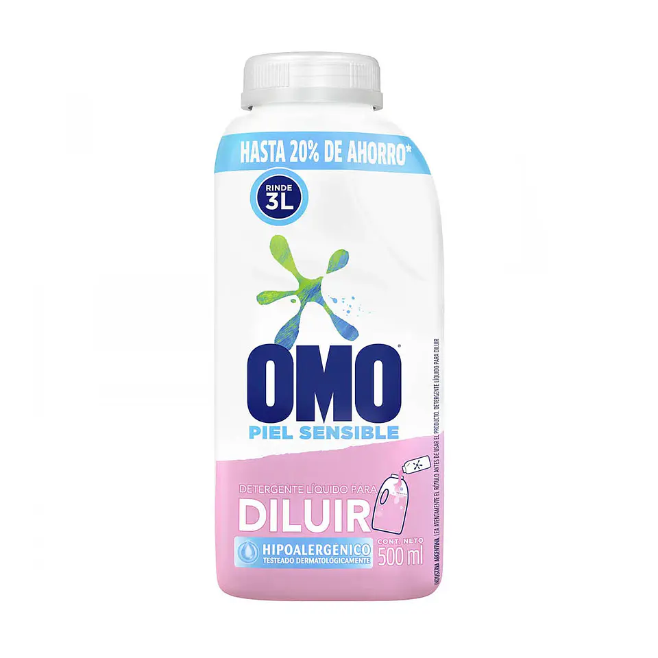 Detergente de ropa Omo para diluir Piel sensible 500ml 1