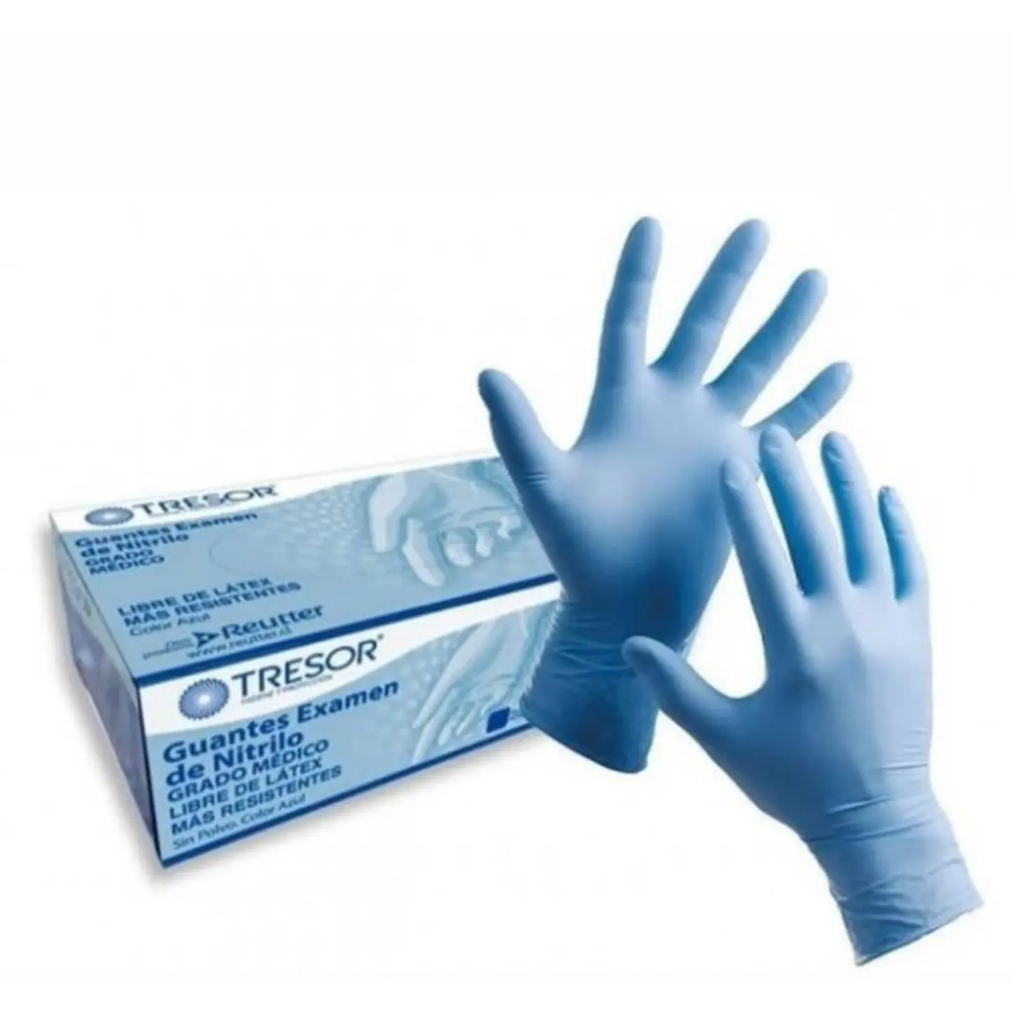 Guantes de examinación nitrilo azul TALLA L 1