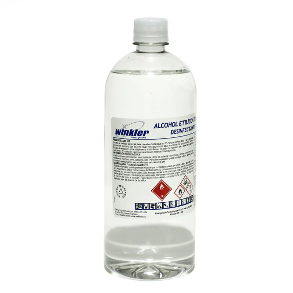 Alcohol etílico desnaturalizado para superficies 70% 1L 1