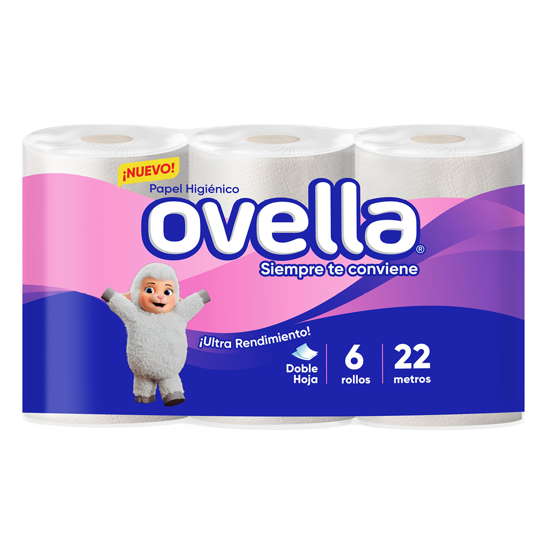 Papel higiénico 22 m doble hoja (6 rollos)