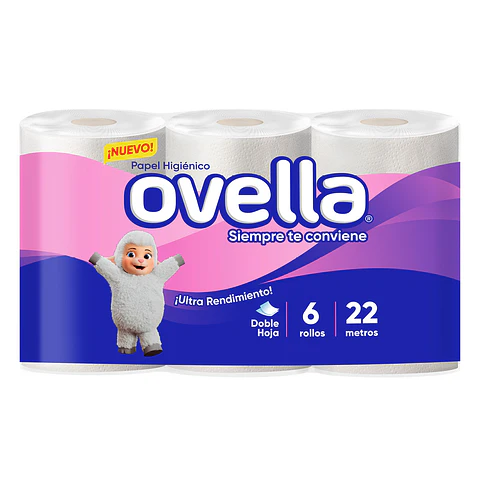 Papel higiénico 22 m doble hoja (6 rollos)